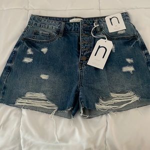Cute button up high waisted shorts